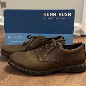 Nunn Bush Brown Leather Lace-Up Oxfords Size 10.5
